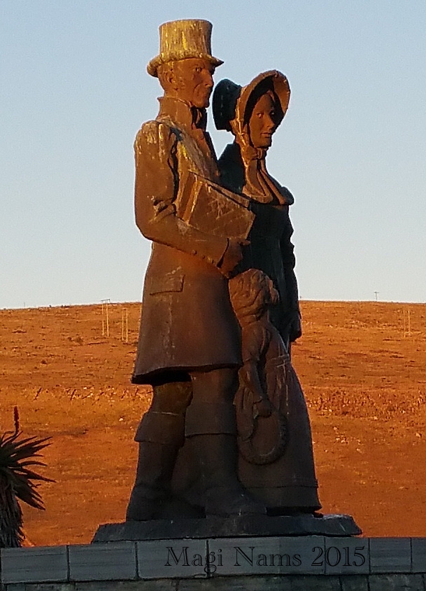 Six Months in South Africa: Grahamstown's Gunfire Hill at Sunrise: Detail of English Settlers Statue on Gunfire Hill ( © Magi Nams)