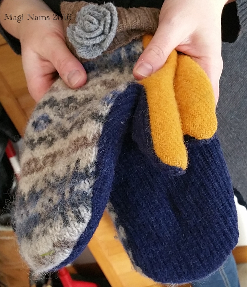 Love Your Planet: Repurpose Old Clothing: Repurpose old clothing to make sweater mittens. (© Magi Nams) 