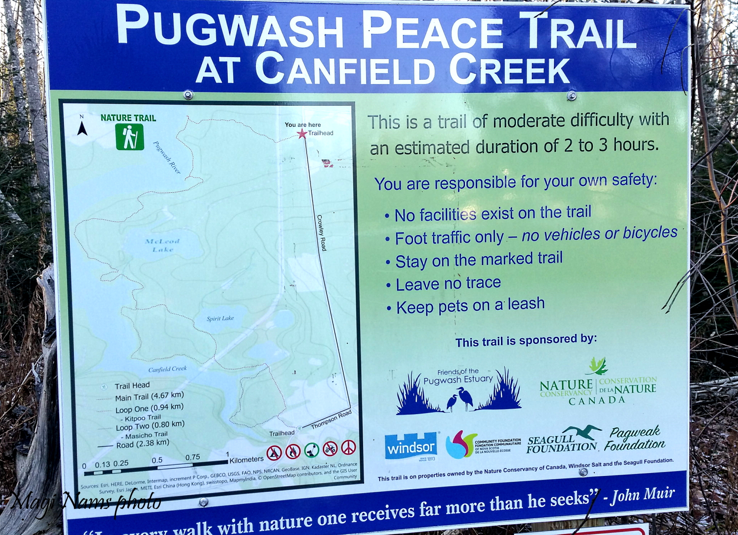 Peace Trail map, Pugwash Estuary Nature Reserve